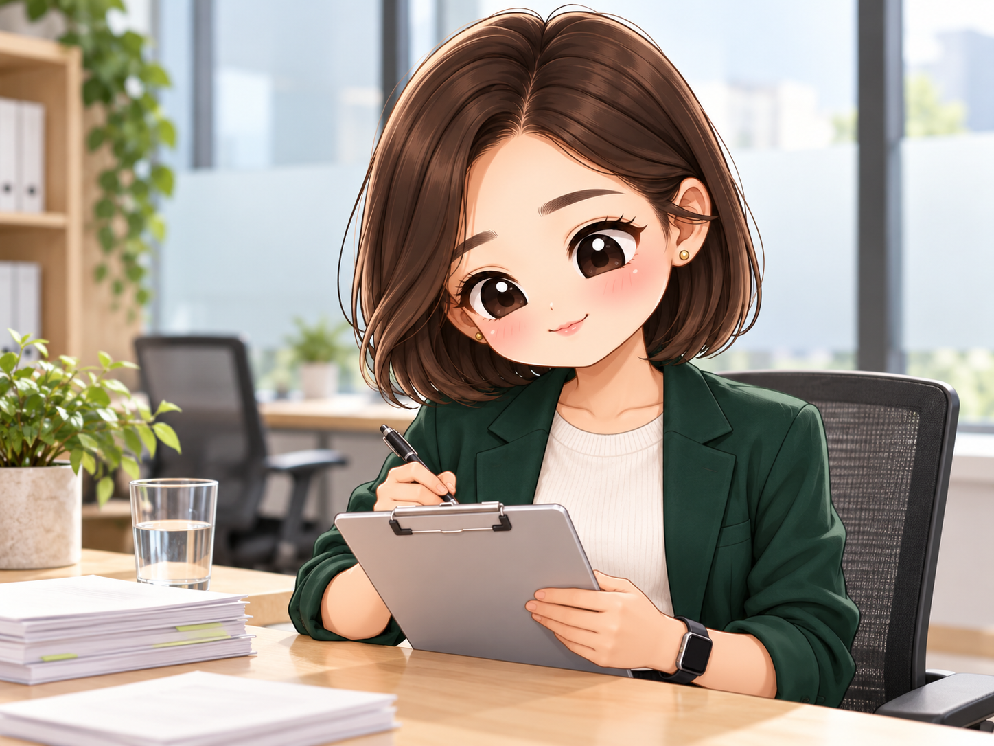 協會日常第7話，小甯得知漏信原因已確認，在銀灰寫字板補上結果，Q版情節插圖