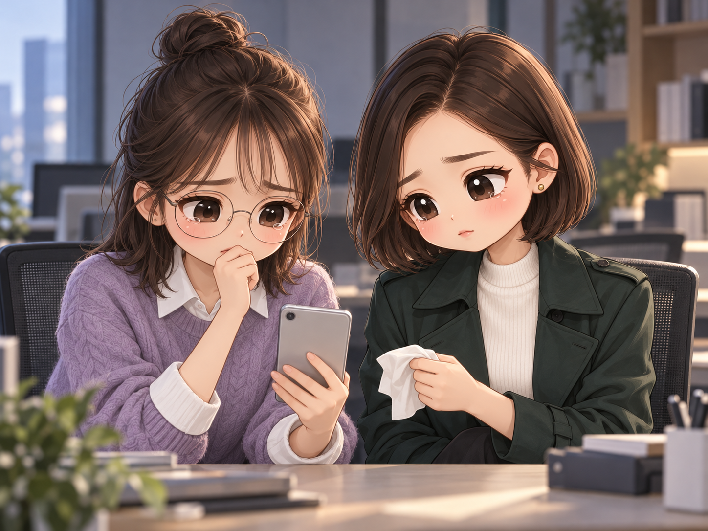 協會日常第22話,小薇把張牧師離世的消息分享給小甯,兩人眼眶泛淚