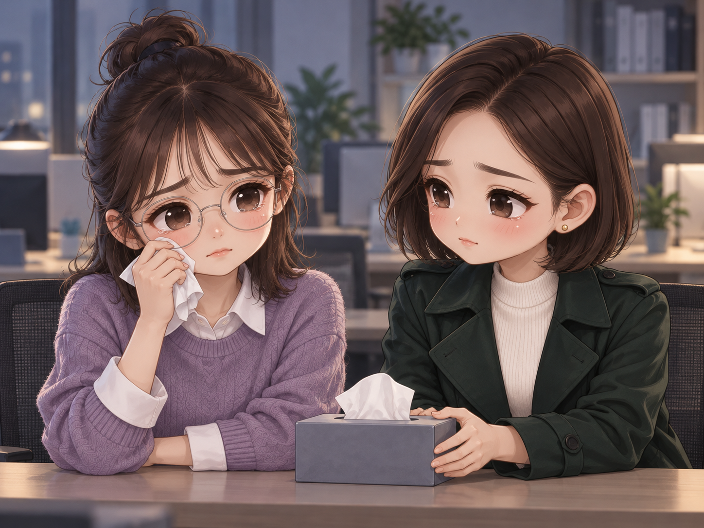 協會日常第22話,小甯把面紙盒推向小薇,靜靜陪伴彼此的不捨